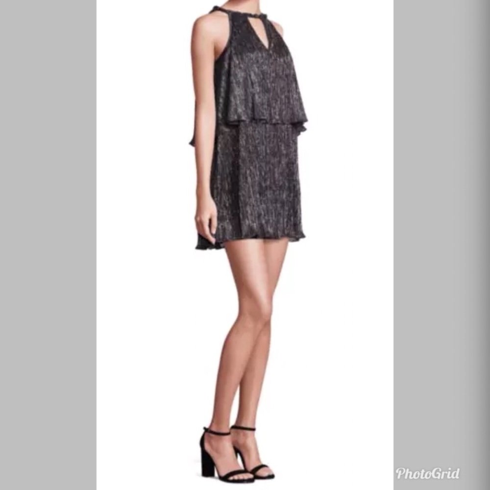 Ella Moss M Dress Metallic Tiered Cocktail Party